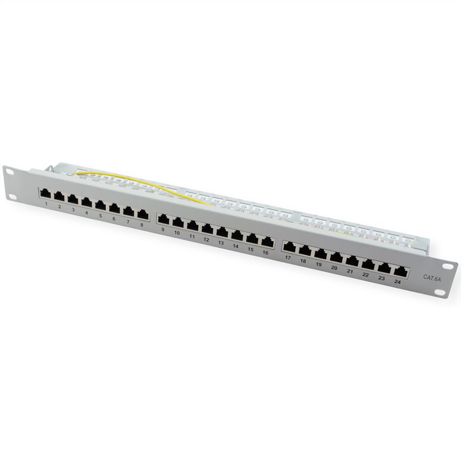 VALUE Panneau de brassage Cat.6A (Classe EA) 19", 24 ports, STP, gris