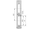 SCHROFF Face avant 19" avec découpe Sub-D, 2x25 pôles, 3U, 4 F, 2,5 mm, Al, RAL 7035