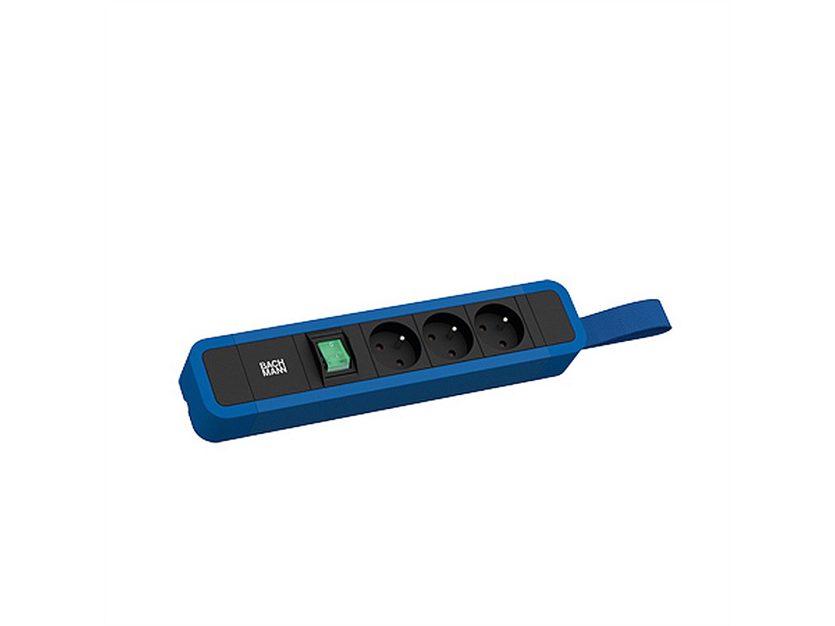BACHMANN PRIMO 2 3xUTE 1xinterrupteur avec boucle 2m CEE7/7 RAL5010