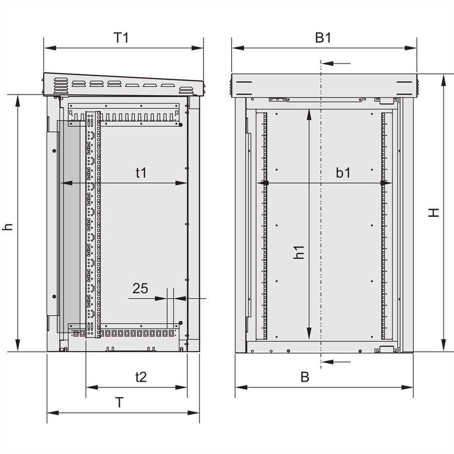 SCHROFF Outdoor Unibody HEX, 25 U 700W 600D