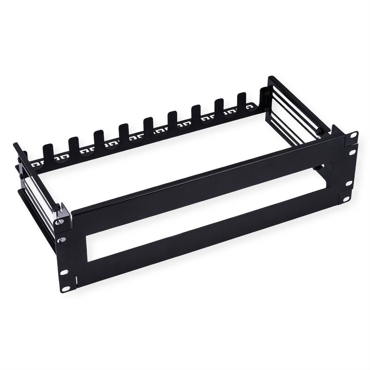 VALUE Cadre de support 19" pour appareils montés sur rail DIN, 3U, noir