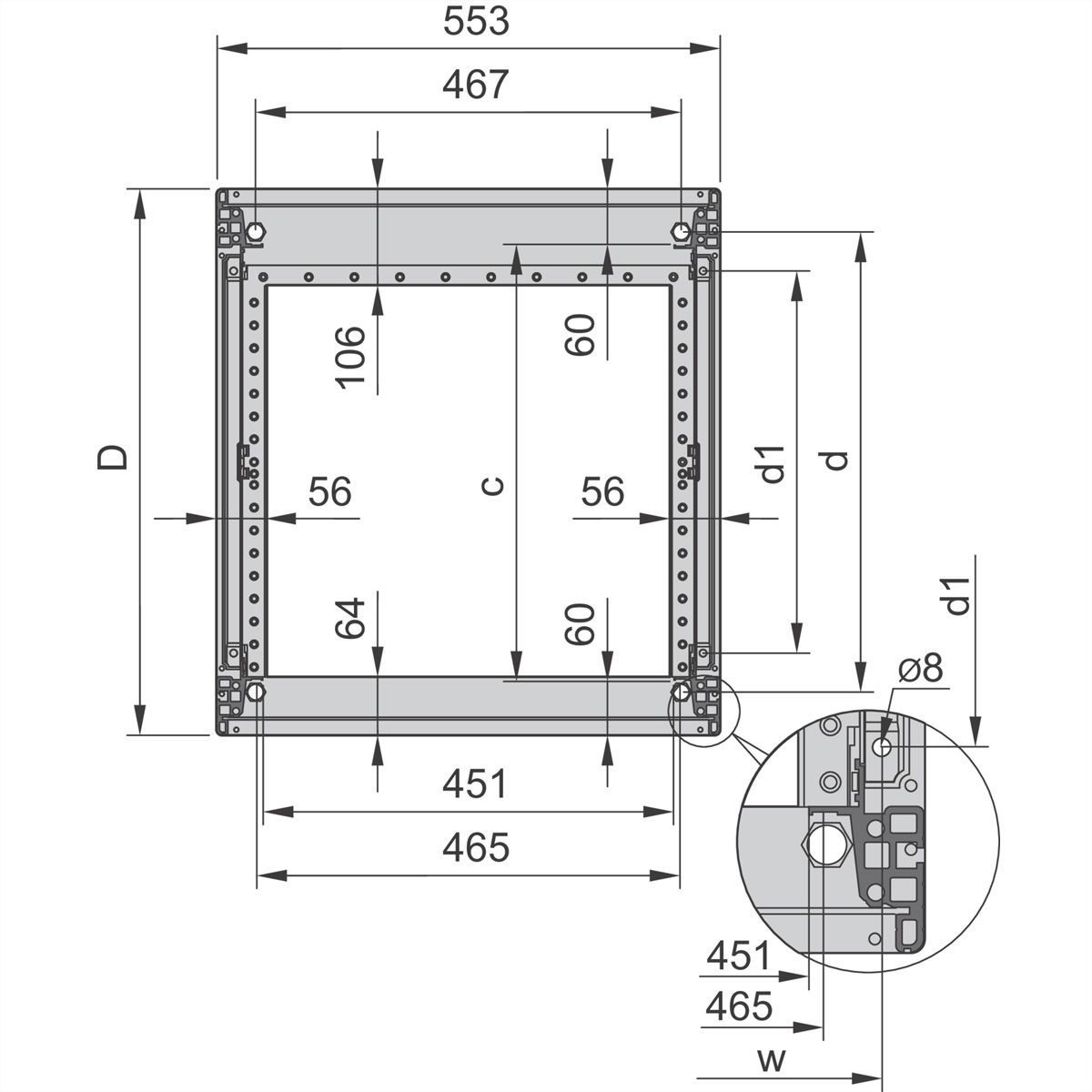 SCHROFF Novastar Cadre d'armoire, Heavy-Duty, 12 U 553W 1000D