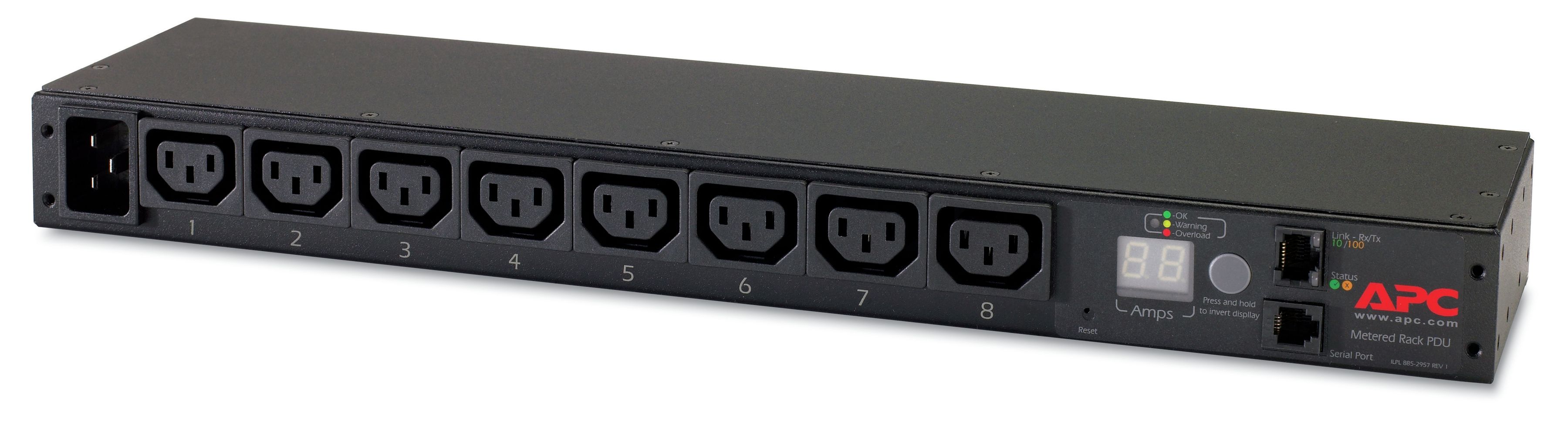 APC AP7821B - Bandeau de prises, avec compteur, 1U, 16 A, 230 V, 8xC13