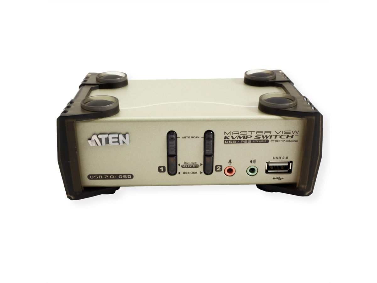 ATEN CS1732B Switch KVM VGA, PS/2-USB, Audio, Hub USB, 2 ports