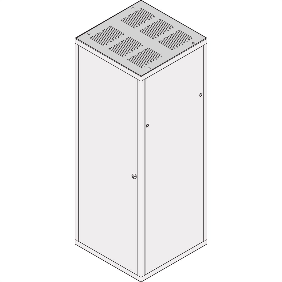 SCHROFF Eurorack Capot supérieur affleurant, persienné , RAL 7021, 800W 800D