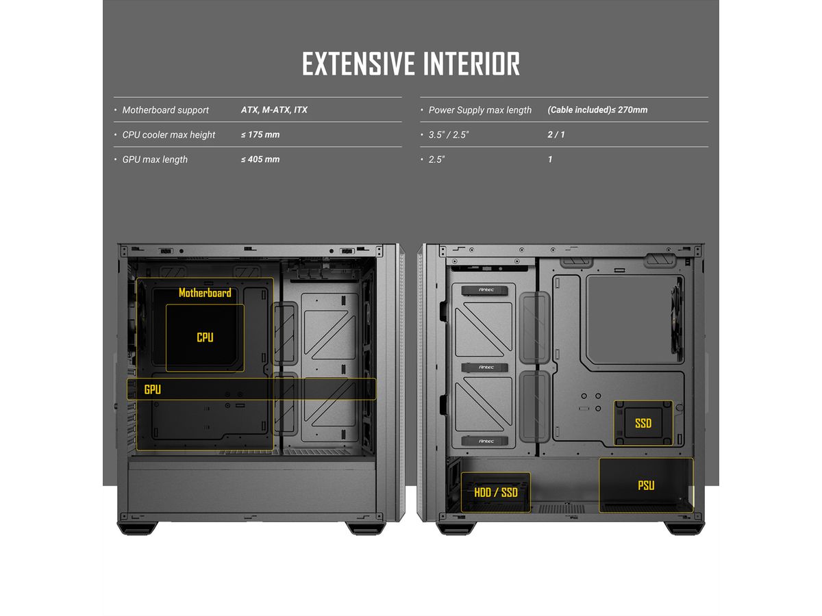 ANTEC Performance P7S Boîtiers PC Mid Tower, ATX, M-ATX et ITX, argent