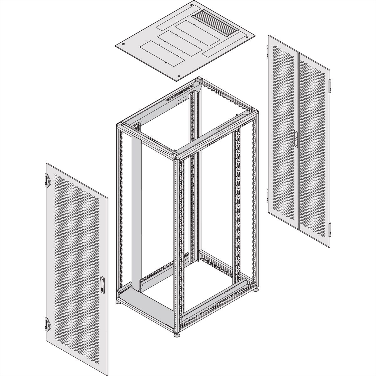 SCHROFF Varistar Armoire serveur, RAL 7021, Side-by-Side, 52 U, 2450H, 600W, 1000D