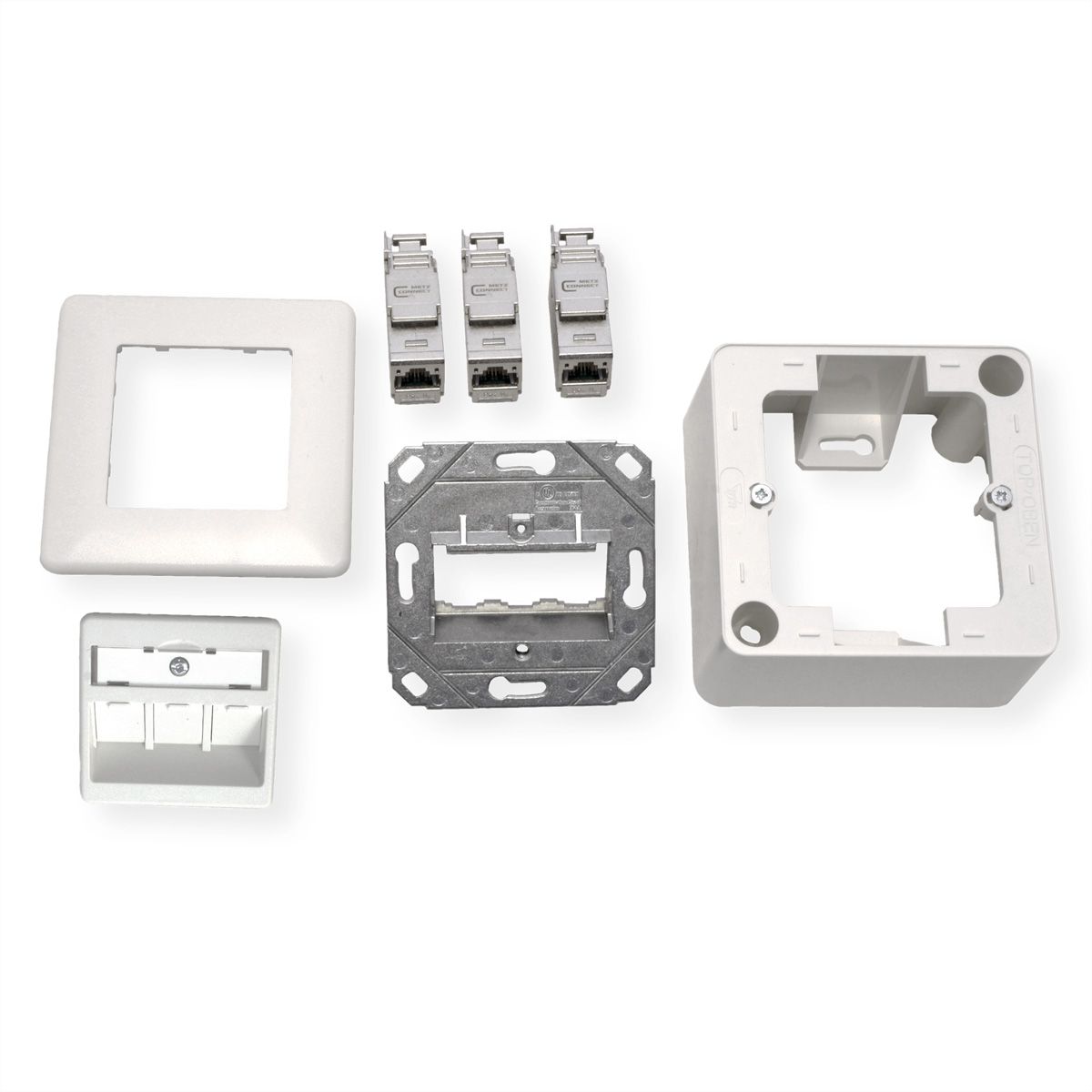 METZ CONNECT C6Amodul 3 ports 180°M AP blanc pur