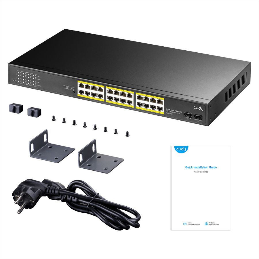 CUDY GS1028PS2 Switch 24P Gigabit PoE+, 2 ports SFP 300W
