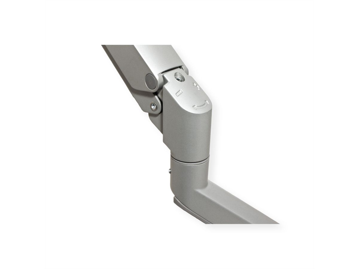 ROLINE Support double LCD, fixation sur bureau, vérin à gaz, 5 articulations, 17-23", jusqu'à 2x 9 kg, argent