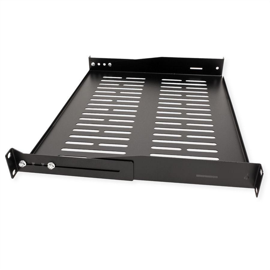 VALUE Etagère 19", 485 x 350 mm, 1 U, max. 25 kg, forme en U, noir