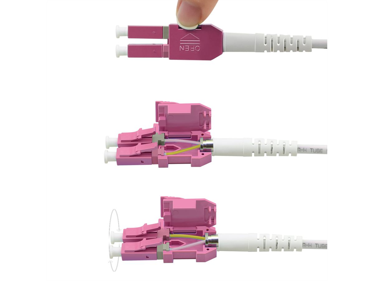 ROLINE Cordon FO 50/125µm OM4, LC/LC, UNIBOOT, violet, 0,5 m