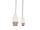 VALUE Câble USB 2.0, type A - mini 5-broches, blanc, 0,8 m
