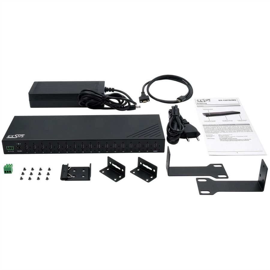 EXSYS EX-12276HMS HUB métallique 16 ports USB 3.2 Gen 2, 16x USB type C