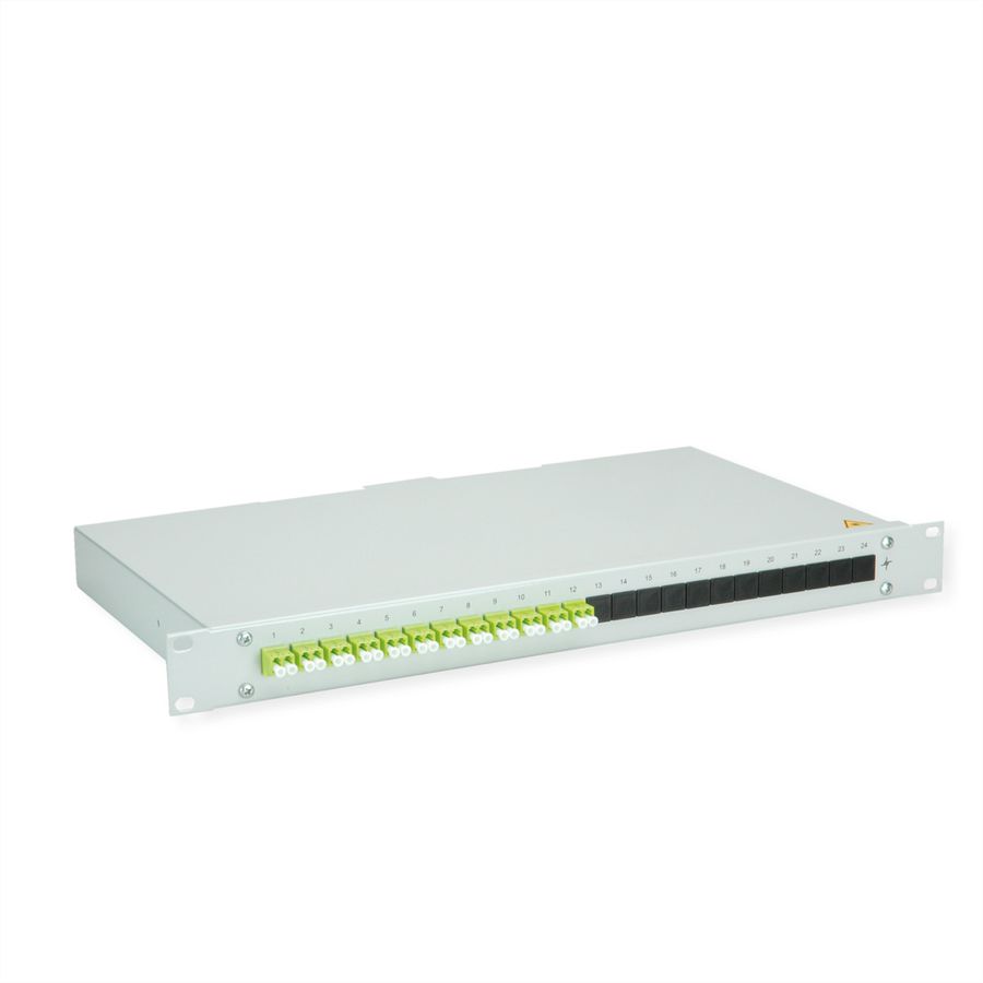 TELEGÄRTNER BASIS eco Panneau fibre optique, 12x LC Duplex, vert sapin, OM5