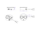 BACHMANN TWIST 2 1xUTE 1xUSB A/C 22W 2,0m AEH RAL9005 30GE rond, Mess.p.Ph. 3G4 CEE32A Lan Commutation p.D.