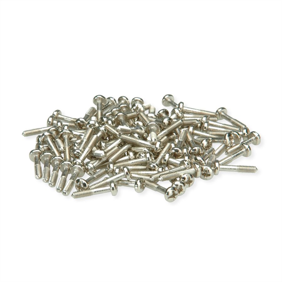 SCHROFF Vis à gorge, Cruciforme/ fendue (Philips), M2.5 x 12.3 mm, Acier, Nickelé, 100 pièces