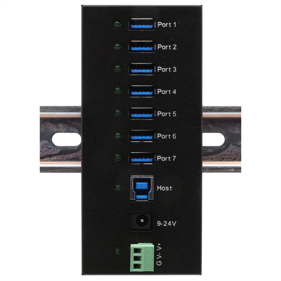 EXSYS EX-11247HMS HUB 7 ports USB 3.2 Gen 1 Din-Rail Kit et mur VIA VL813 Chipset