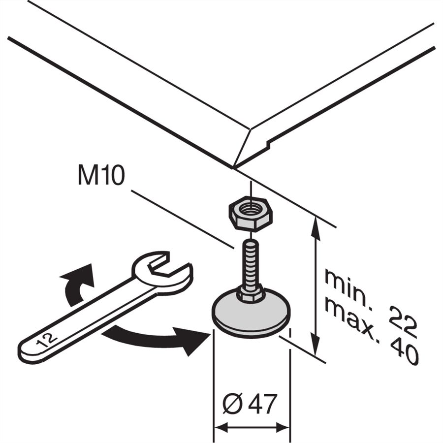 Pieds réglables Labrack SCHROFF