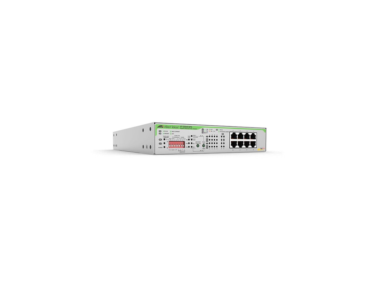 Allied Telesis AT-GS920/8PS-50 Géré Gigabit Ethernet (10/100/1000) Connexion Ethernet, supportant l'alimentation via ce port (PoE) 1U Gris