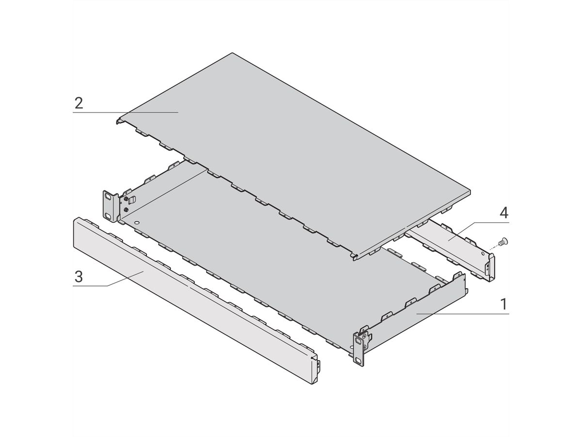 SCHROFF Interscale 19" Châssis à monter en rack, non perforé, 3 U, 84 HP, 221 mm