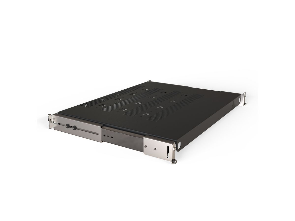 SCHROFF Tablette télescopique 19" pour Varistar, Novastar, Eurorack, 70 kg, RAL 7021, 800W 600D