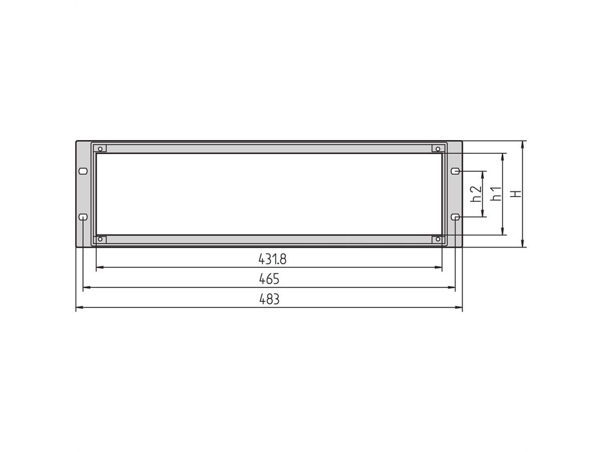 SCHROFF Inpac 19" Chassis, 2 U, 84 HP, 374.5 mm