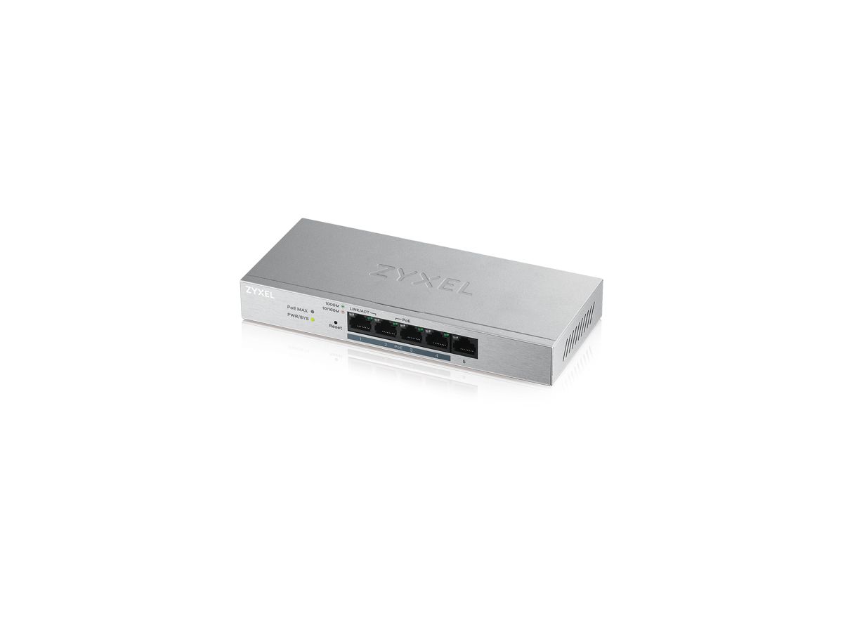Zyxel GS1200-5HP v2 Géré Gigabit Ethernet (10/100/1000) Connexion Ethernet, supportant l'alimentation via ce port (PoE) Gris