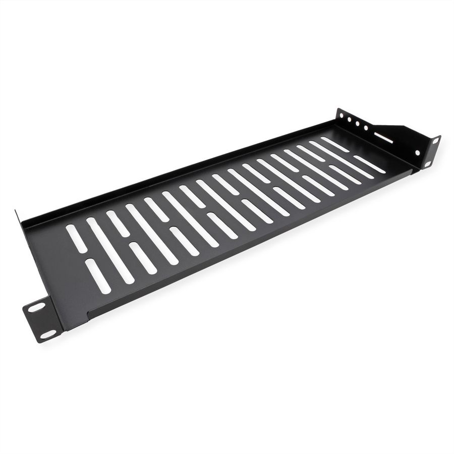 VALUE Etagère 19", 485 x 150 mm, 1 U, max. 10 kg, forme en U, noir