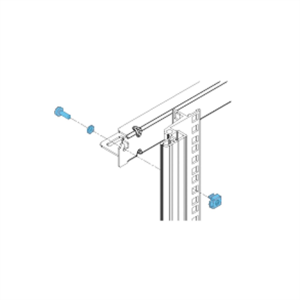 Kit d'assemblage SCHROFF 19", 4 x Vis M5x12, Ecrou de mise à la terre M5 pour glissières de sécurité