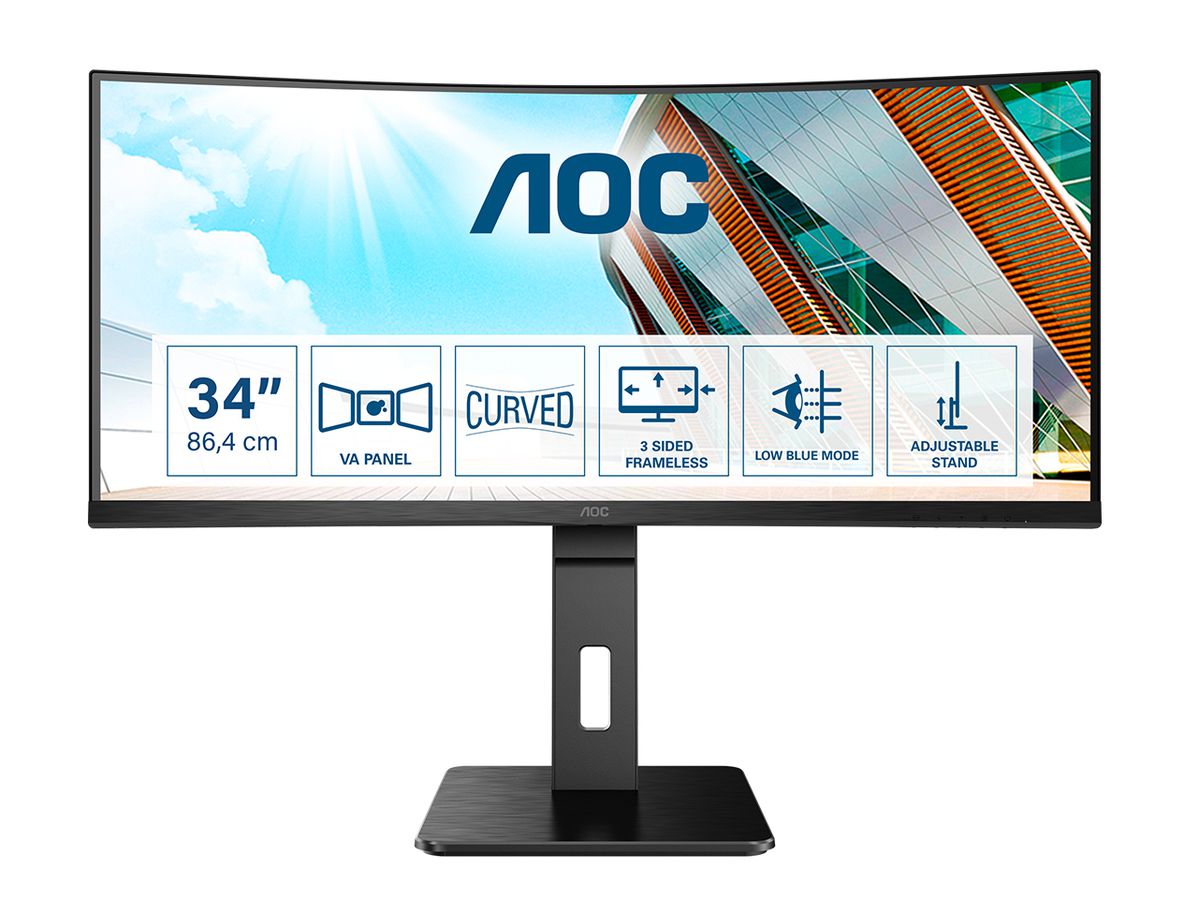 AOC P2 CU34P2A LED display 86,4 cm (34") 3440 x 1440 pixels Quad HD Noir