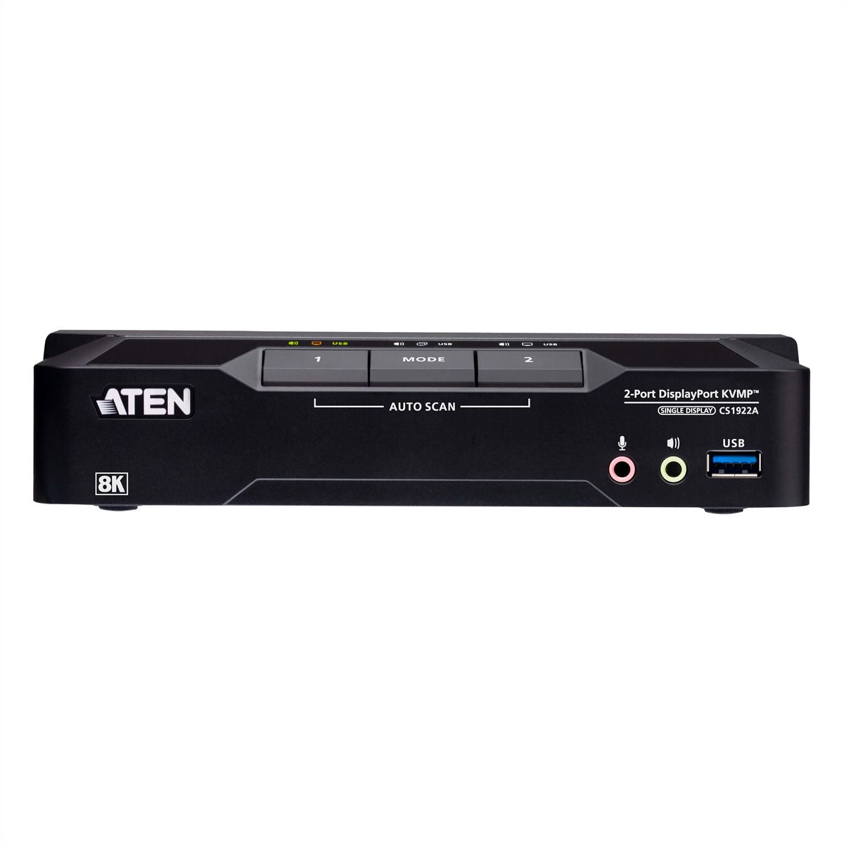 ATEN CS1922A Commutateur KVMP™ DisplayPort 8K USB 3.0 à 2 ports (câbles inclus)