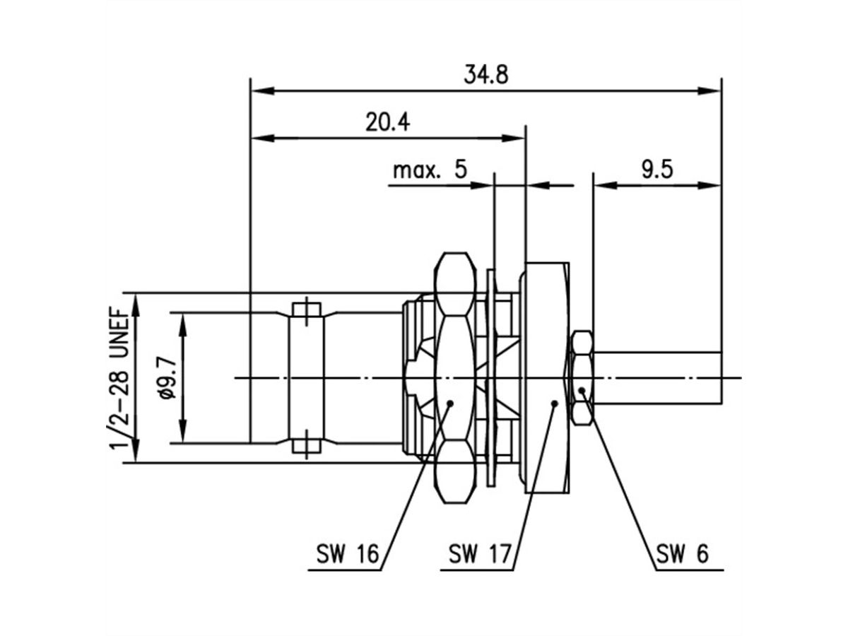 TELEGÄRTNER Prise d'installation de câble BNC 75 Ohm pour sertissage RG179