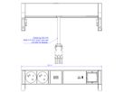 BACHMANN DESK2 2xUTE 1xUSB C 60W 1xCM 0,2m GST18 RAL9010
