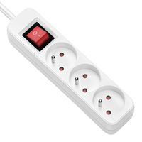 VALUE Prise multiple, 3 ports avec interrupteur, blanc, 3 m