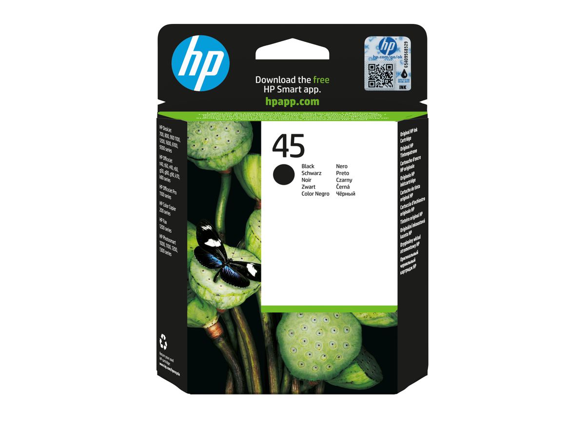 HP 45 cartouche d'encre noir authentique grande contenance