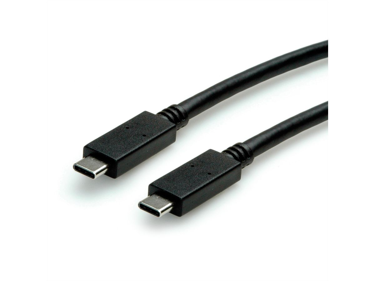 ROLINE Câble USB 3.2 Gen 2, avec PD (Power Delivery), avec Emark, C-C, M/M, noir, 0,5 m