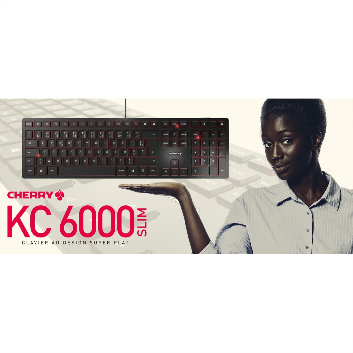 CHERRY KC 6000 Clavier Slim, noir