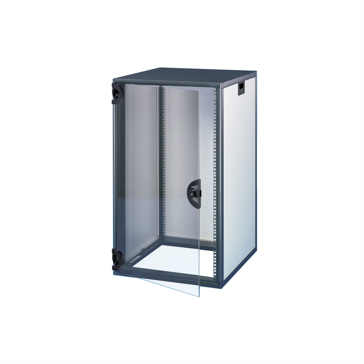 Armoire Novastar SCHROFF avec porte vitrée et panneau arrière, Heavy-Duty, RAL 7021/7035, 1745H 553W 600D
