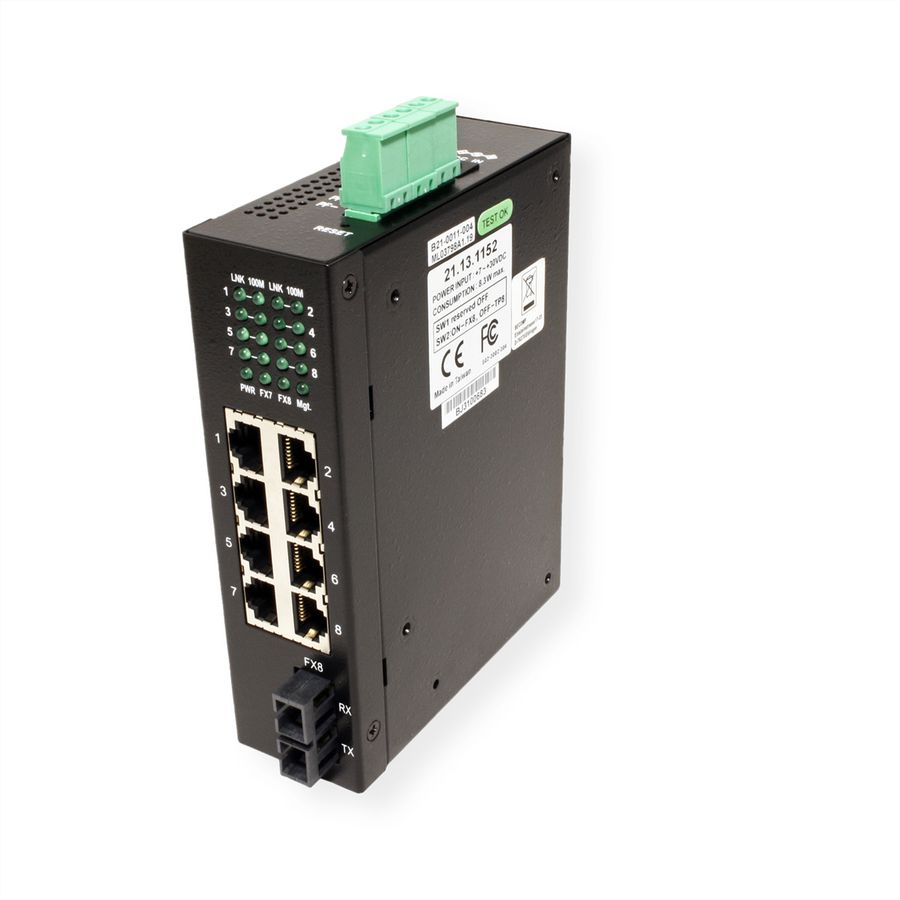 ROLINE Switch industriel 7x RJ-45, 1x SC, non administrable