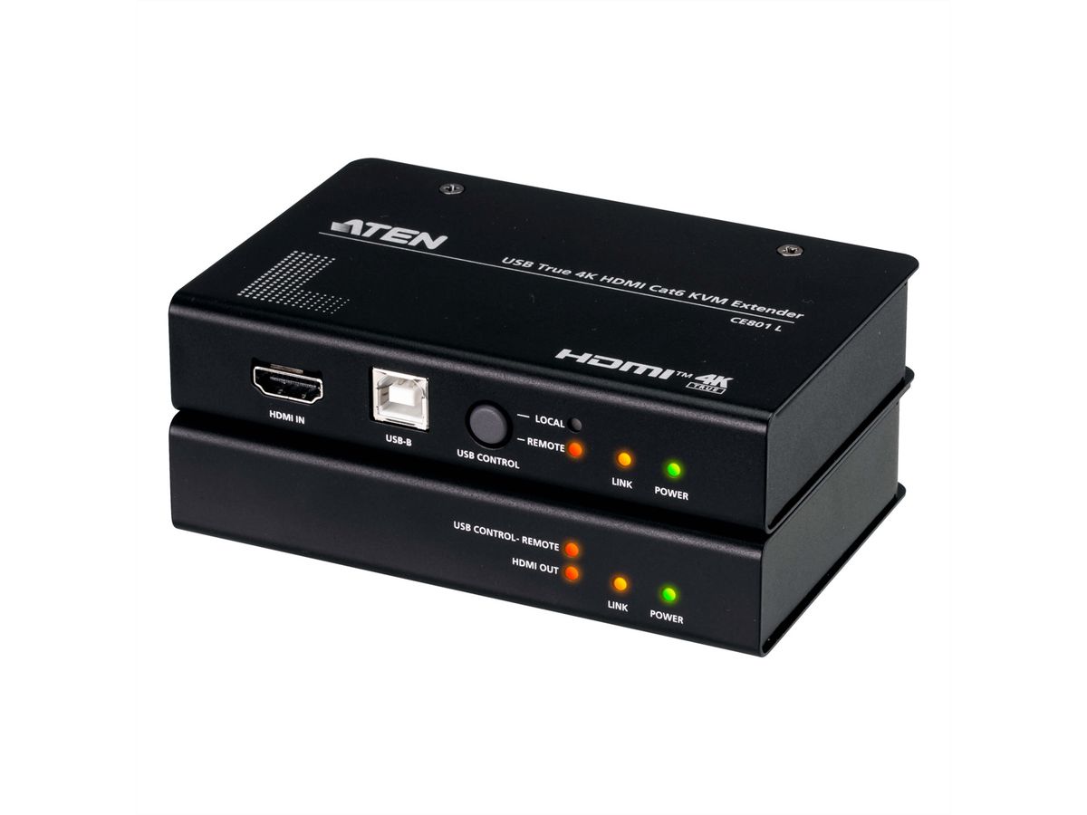 ATEN CE801 Extension KVM USB True 4K HDMI Cat 6, 4K à 70 m