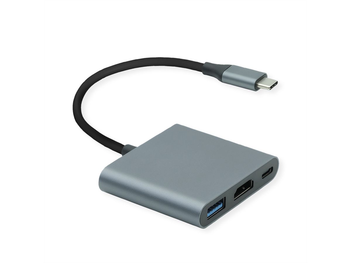 ROLINE Adaptateur USB Type C - HDMI , USB 3.2 Gen 1 A + Type C (Power Delivery)