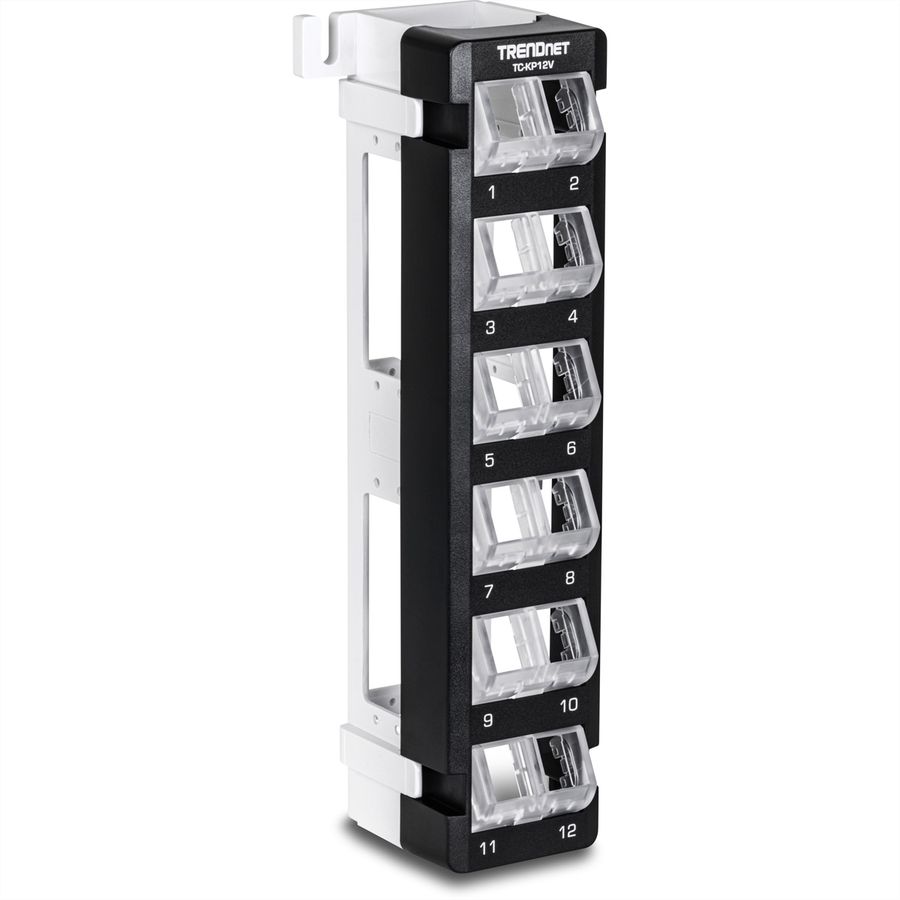 TRENDnet TC-KP12V Panneau de brassage Keystone vierge à 12 ports, montage mural coudé