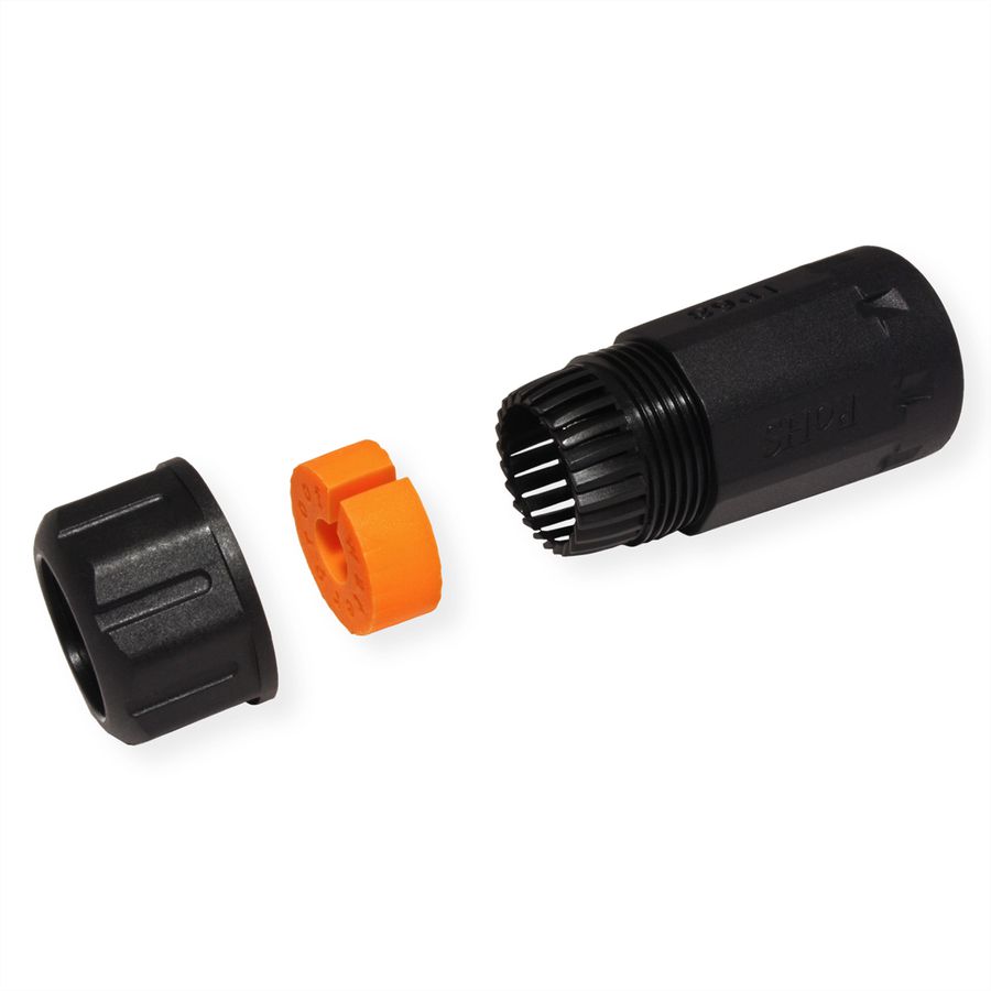 VALUE Coupleur RJ-45 blindé, Cat.6A (Classe EA), Outdoor/Industrie, noir