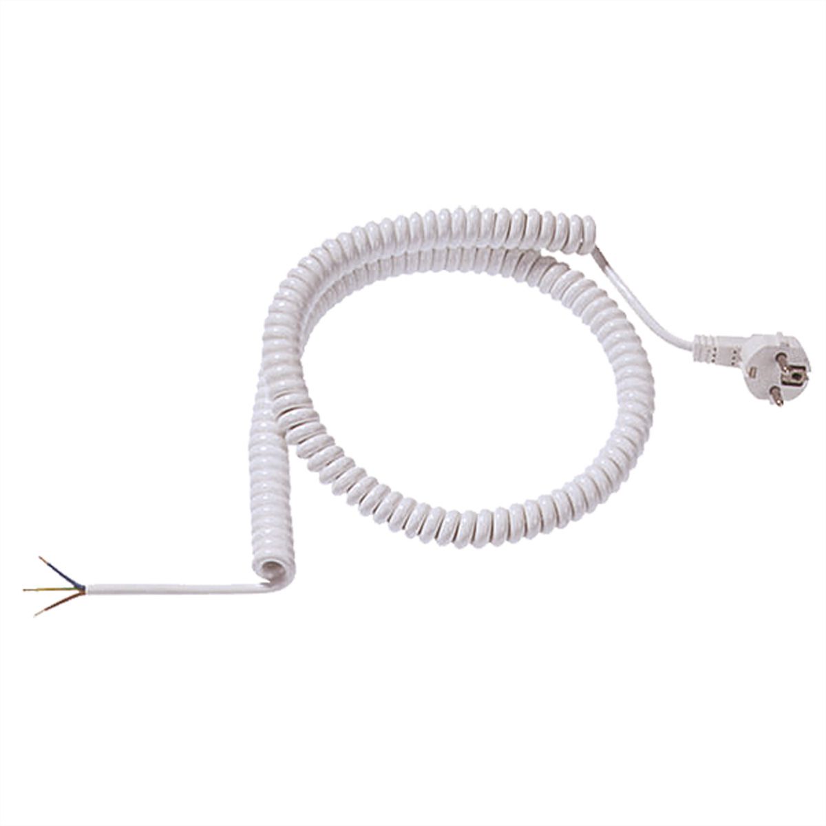 BACHMANN Câble spirale 1-4m blanc, H05VV-F 3G1,5mm² AEH/CEE7/7
