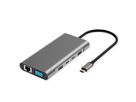 VALUE Station d'accueil USB type C, 2x HDMI (4K60 et 4K30), 1x DP 4K60, 1x VGA, 1x Gb Ethernet, 2x USB C, 2x USB A (3.2 Gen1 et USB 2.0, 1x type C PD