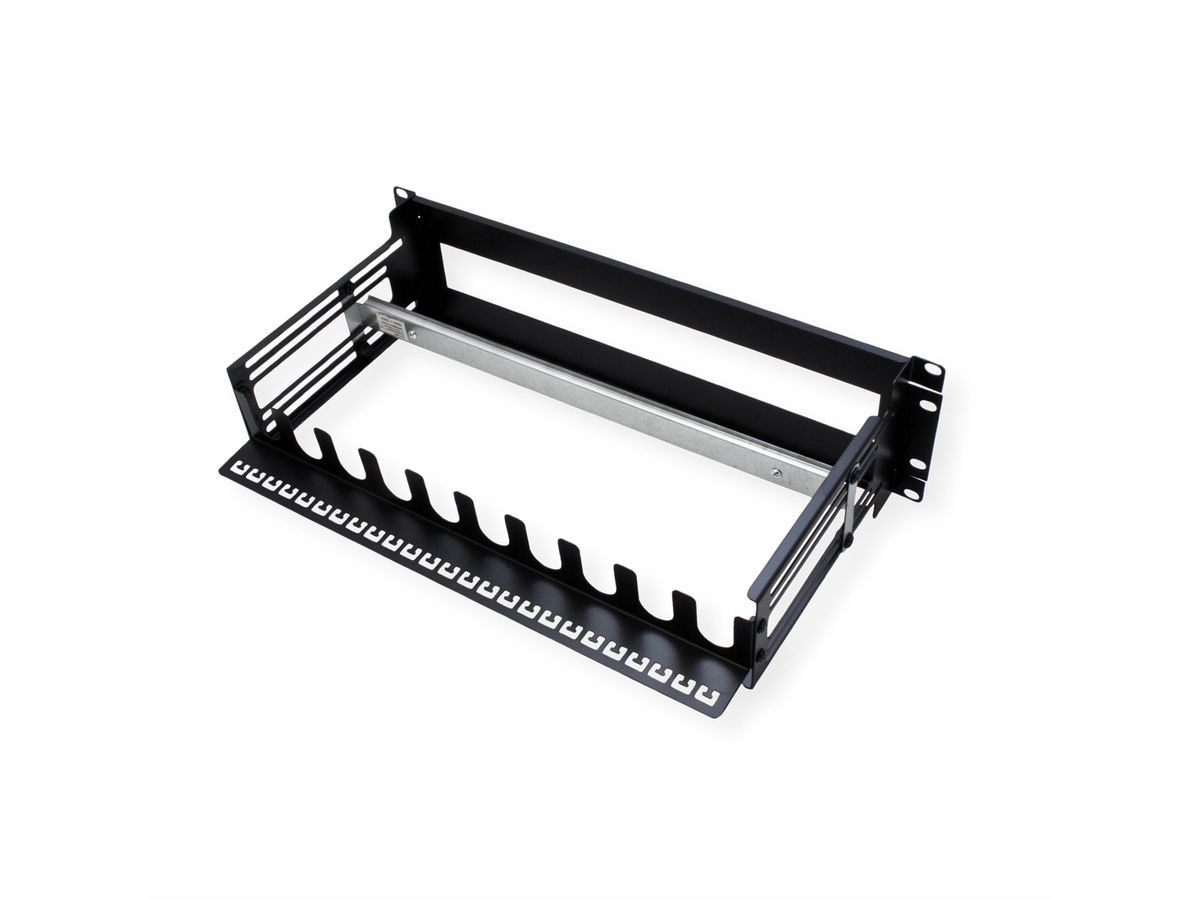 VALUE Cadre de support 19" pour appareils montés sur rail DIN, 3U, noir