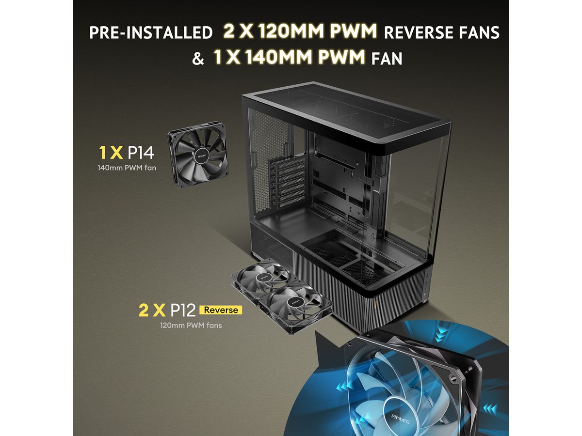 ANTEC Boîtier PC Constellation C6 Curve Air, format ATX Midi Tower, noir