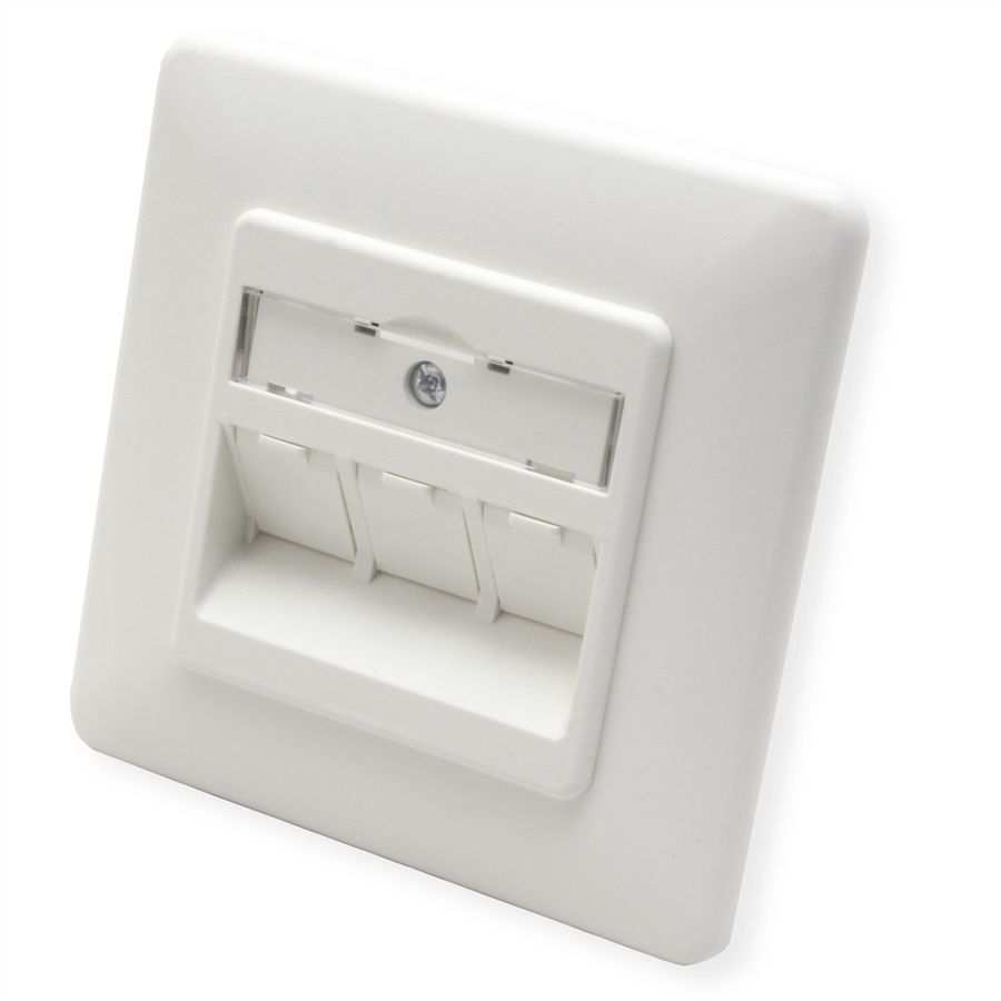 METZ CONNECT Keystone boîtier de raccordement encastré 3 port non équipé, blanc pur
