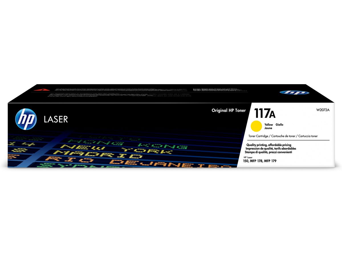 HP Cartouche de toner laser authentique 117A, jaune